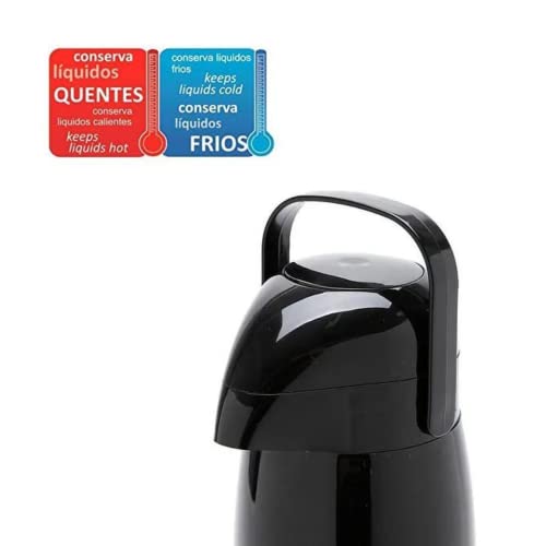 Garrafa Térmica Lúmina Bomba de Pressão 1l Inox Grafite