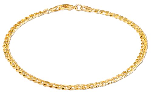 Barzel 18K Gold Plated Curb/Cuban Link Chain Bracelet - Made In Brazil