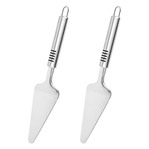 2 Pcs Performance Stainless Steel Cake Server Cake Slice and Pie Server Server Cake Cutter with Serrated Edges for Serving Cakes Pies and Pizza's
