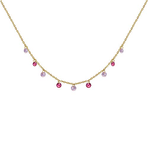 Collier plaqué or strass dégradé de couleurs Les Poulettes Bijoux une idée cadeau idéale