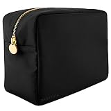 DANCOUR Large Makeup Bag - Travel Toiletry Bag For Women - Black Makeup Bag - Large Makeup Pouch - N