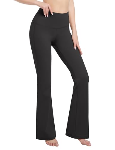 Image of BUBBLELIME 29 inch /31 inch /33 inch /35 inch /37 inch Women High Waist Bootlegs Yoga Pants Tummy Control Bootcut Workout Flared Out Pockets