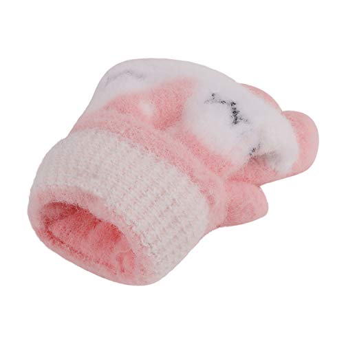 PURFUN Toddler Kids Short Knitted Gloves Winter Thick Fleece Lining Mittens for 1-3 Yrs4
