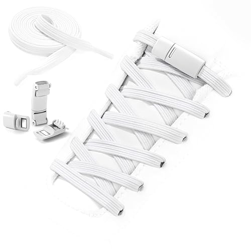 Neo-wows Flat Elastic No Tie Shoe Laces for Sneakers, Stretch Tieless Shoelaces for Kids & Adults, Flat Shoes Strings