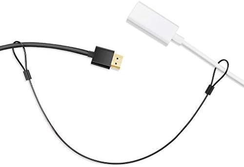 Dimoger 6 Pack Cable Tether (Black Color, 12 inch), Universal Computer Adapter Lock Kit, Adjustable Security Wire Tethering Tie for Your Monitor Converter Cord, Pre-Assembled, Tamper-Resistant