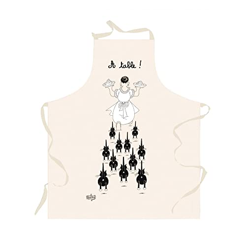 Tablier cuisine coton Les chats de Dubout rectangulaire idée cadeau originale amoureux des chats