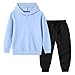 Toddler Kids Sweatsuit Sets Girls Boys 2 Piece Tracksuit Jogging Outfits Fashion Cute Sweatshirt and Jogger Sweatpant Set Light Blue