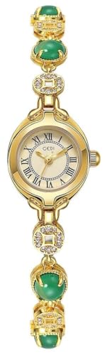 Montre à quartz étanche femme MASTOP bracelet acier inoxydable et cadran vert