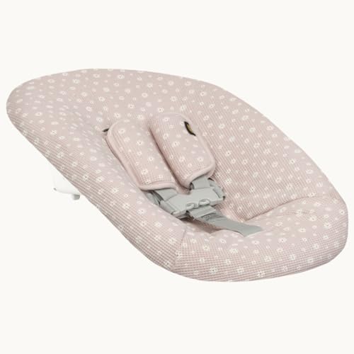 Ukje Funda protectora compatible con Stokke recién nacidos con almohadillas para cinturón | Accesorios para trona | Funda de tela para bebés y tronas pequeñas (daisy wafel)