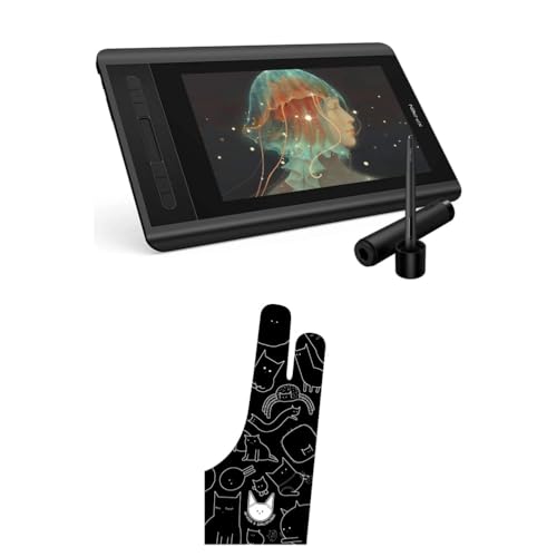 Image of XP-PEN Artist12 11.6 Inch FHD Drawing Monitor Pen Display & XPPen Digital Drawing Glove - Two-Finger Artist Glove with Cute Cat Print