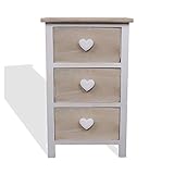 Cómoda shabby chic, ideal para espacios reducidos, de madera de paulownia con tiradores refinados en relieve en forma de corazón. Es perfecta para cualquier ambiente del hogar, para el salón o el comedor, para el cuarto de baño o el dormitorio, con varios colores a elegir.