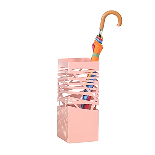 Sywlwxkq Umbrella Stand Rack,Umbrella Stand Large-Capacity Hollowout Umbrella Bucket for Home Hotel,Waterproof,Rustproof and Space Saving,Pink