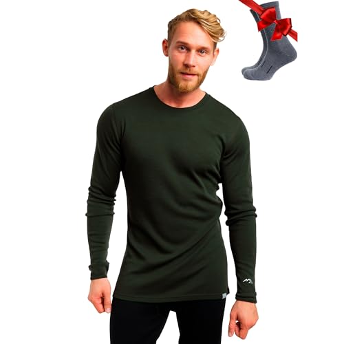 Merino Wool Base Layer Top for Men