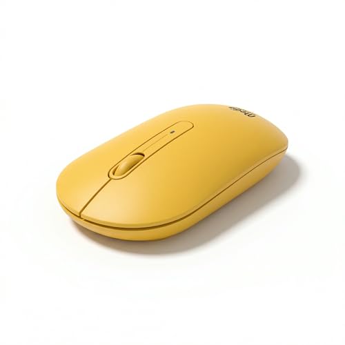 メディアモンスター 2.4GHz 無線 ワイヤレス マウス 薄型 軽量 静音 3ボタン dpi切替 単3乾電池 1本使用 アースカラー イエロー MM-MOU3BYL