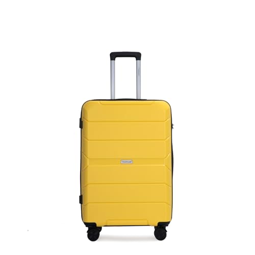 Hardshell Suitcase Spinner Wheels Pp Luggage Sets Lightweight Durable Suitcase With Tsa Lock,3-Piece Set (20/24/28),Yellow2