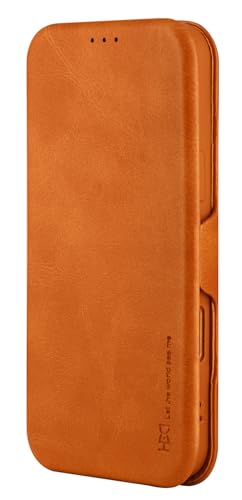 Image of BOUNCEBACK Vegan Leather Magnectic Closure Flip Flap Wallet Back Case Cover for iPhone 17 - Orange