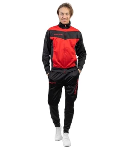 GIVOVA Visa Luxury Traje, Negro/Rojo, 4XL Unisex