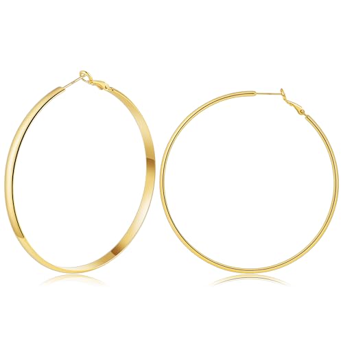 Image of Gacimy Gold Hoop Earrings for Women with 925 Sterling Silver Post