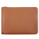 Leatherology Cognac Leatherolgy Zippered Document Holder with Interior Pocket for Tablet