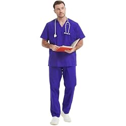 Uniforme Gobernanta Pijama Sanitario (Antilejía y No Destiñe) Conjuntos Uniformes Sanitarios Unisex - Uniformes Medicos 6801-6802 - XS, Morado