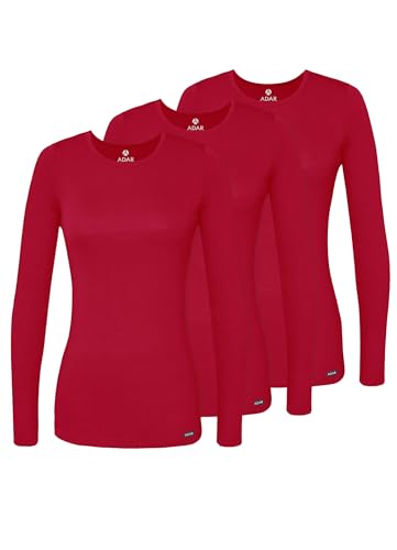 Adar Underscrubs for Women 3 Pack – Long Sleeve Comfort Tee