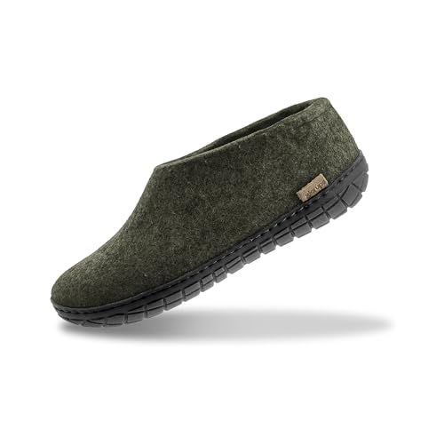 Image of Glerups 100% quality wool mix Shoe Slipper with rubber sole - Unisex
