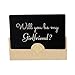 Will you be my Girlfriend? LOVE Messages Card: A Heartfelt Proposal for her/him, Hard Aluminum message card with elegant envelope - simple but powerful (Black with Brown envelope)