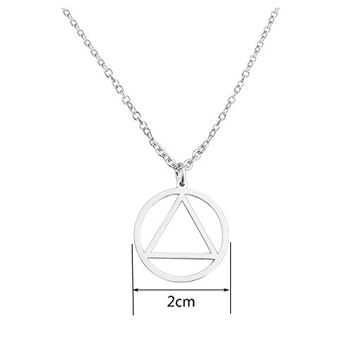 Kuiyai Recovery Aa Necklace Keychain Alcoholics Anonymous Gifts For Men Women (2Cm Diameter Aa Necklace) #TOP1