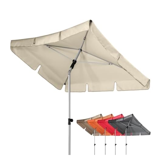 Doppler Active Auto Tilt 180x120 cm Gartenschirm eckig – komfortable Schieber-Automatik, knick- & höhenverstellbar, UV-Schutz LSF 50+, wetterfestes Polyester, stabiles Stahlgestell