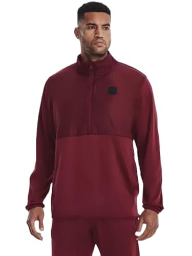 Image of Under Armour Men's Armour Fleece® Storm ½ Zip Sweater, League Red/Black, 2XL, League Red / Black, XXL
