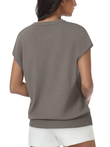Image of Womens Tops Summer Sweaters Short Sleeve Shirts Dressy Casual Basic Casual Cap Sleeve Tops Beach Vacation Clothes