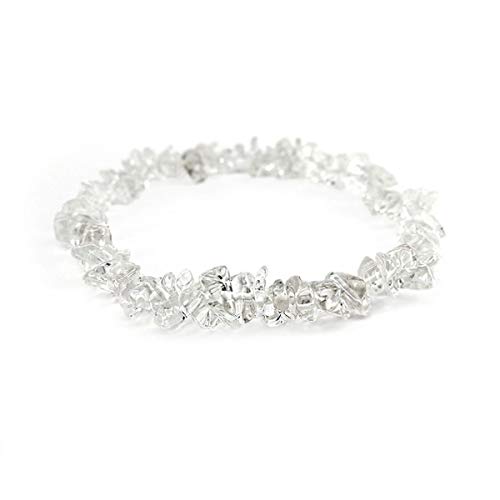 Pulsera Chip de Cuarzo Transparente, Pulseras de Mujer, Piedras Naturales Originales Minerales y Cristales, Belleza energética, Meditacion, Amuletos Espirituales Cover