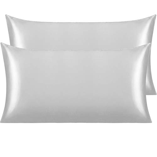 NTBAY NTBAY King Satin Pillowcases, Set of 2, Silver Grey