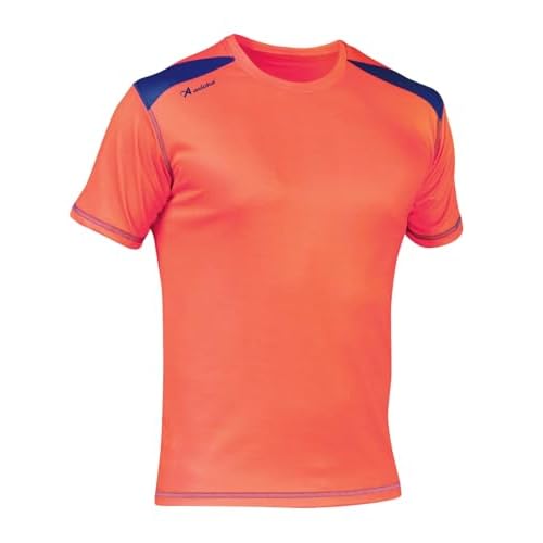 ASIOKA 182/17 Camiseta de Running técnica combinada Unisex para Adultos de m/Corta, Naranja/Royal
