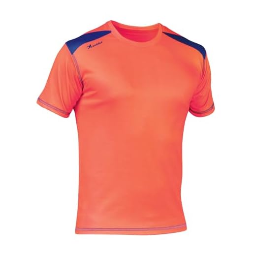 ASIOKA 182/17 Camiseta de Running técnica combinada Unisex para Adultos de m/Corta, Naranja/Royal
