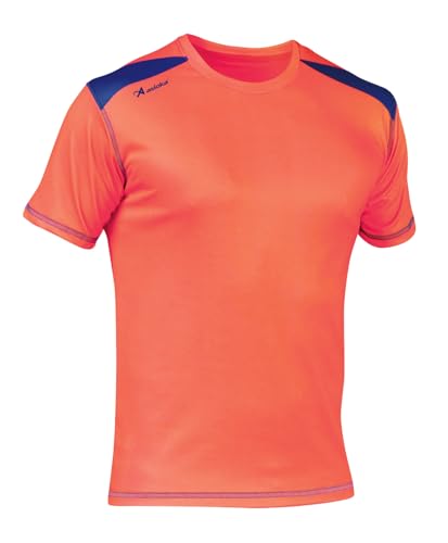 ASIOKA 182/17N Camiseta técnica combinada Unisex para niños de m/Corta, Unisex niños, Naranja/Royal, 12-14