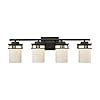 Thomas Lighting CN578411 Ravendale 4-Light for The Bath in Oil Rubbed Bronze with Opal White Glass, 7″D x 27″W x 9″H
