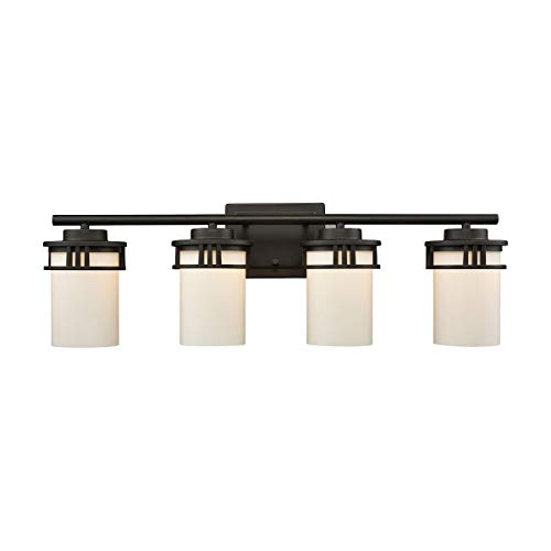 Thomas Lighting CN578411 Ravendale 4-Light for The Bath in Oil Rubbed Bronze with Opal White Glass