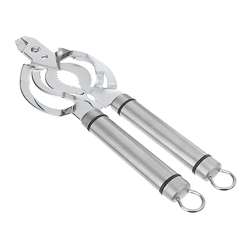 Cabilock Multifunctional Jar Opener Ergonomic Grip Can Opener for Easy Lid Removal Lightweight Kitchen Gadget for Home Restaurant and Parties Silver