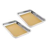 POPETPOP 2 pièces Plateau de Dissection INOX Robuste avec Base Cire pour Laboratoire Scol...