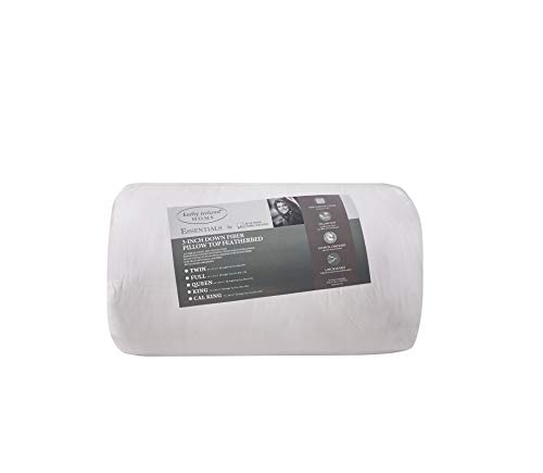 Kathy Ireland KI706702 233 Thread Count 3 Inch White Down Fiber Top Featherbed Mattress Topper- thumb #6