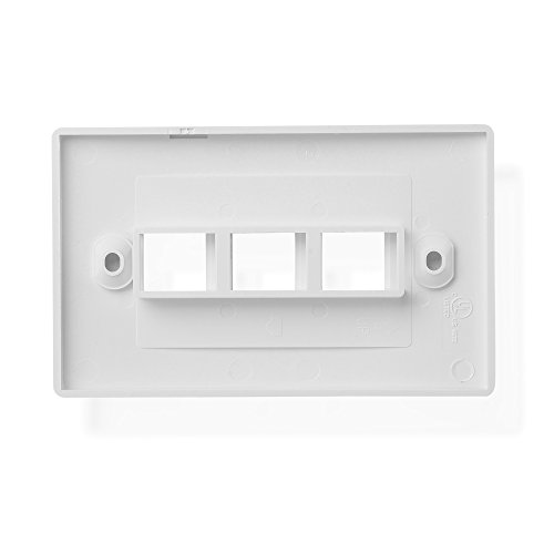 Cable Matters Ul Listed 10-Pack 3 Port Keystone Wall Plate (Cat6, Cat5E Ethernet Wall Plate) In White #TOP4