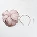 Poememgi Sinamay Feather Fascinator Top Hat, Women Feather Headwear for Church Wedding Cocktail Tea Party Pink