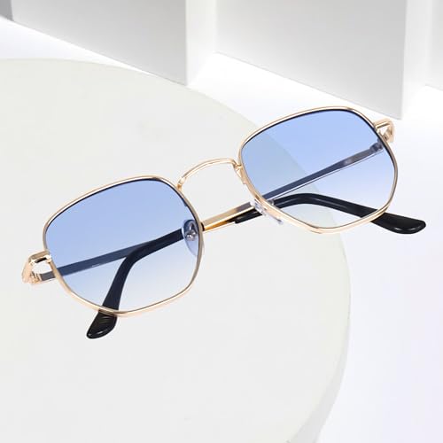 Image of IFLASH UV Protected Hexagonal Small Octagonal Sunglasses for Men and Women