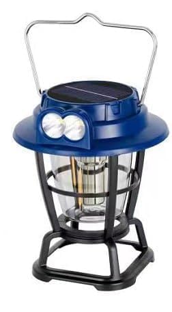 ONTRIP Multi Functional Waterproof 300 Lumen Solar Lamp Portable Handy Flashlight with USB Charging, Twin Bulb LED & COB for Farmer, Hunting, Camping, Outdoor (Solar Retro Hoarse Light)