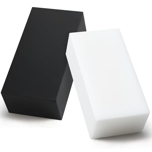Image of Colingmill 2 Pcs Hdpe Plastic Block 2 inch x 3 inch x 6 inch, Polyethylene Solid Plastic Block for Machining, Home Floor Improvement, Prototyping, DIY Projects, Engineering (White and Black)