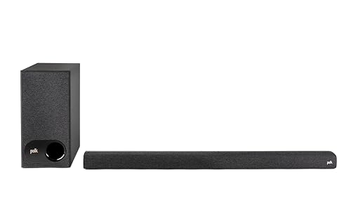 Polk Audio Signa S3 TV Soundbar mit Subwoofer, HDMI ARC, Bluetooth, Google Chromecast, Soundbar TV mit 5.1 Dolby Digital Decoding, AUX, optischer Eingang, Schwarz