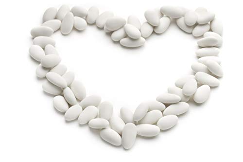 White Jordan Almonds (2-Pack) Wedding Shower Party Favor Premium White Candied Nuts (3 lbs Total)