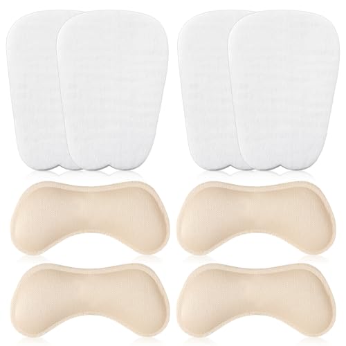 4 Pairs Shoe Tongue Pads 4 Pairs Shoe Heel Pads Heel Cushions for Womens Shoes Prevent Heels Slip Non Slip Cushion Inserts