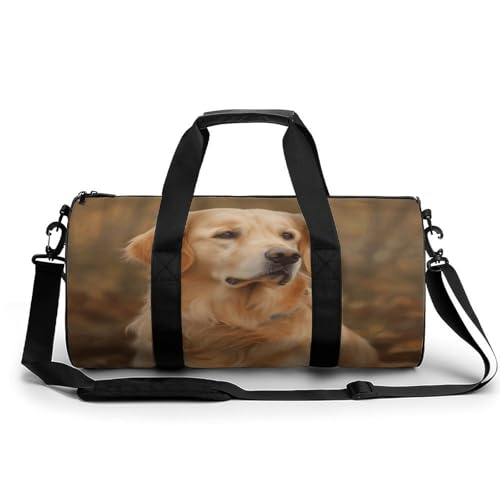 Sac de gym imprimé Golden Retriever, idéal pour vos sorties de weekend